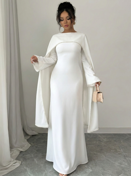 Abaya mit Perlenbesatz