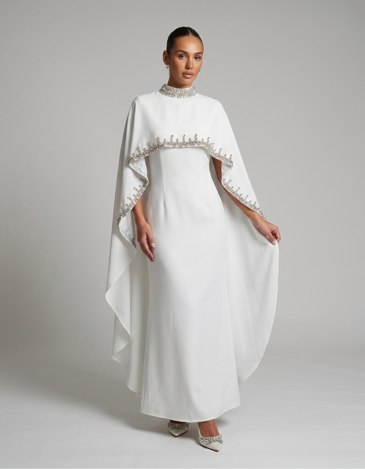 Elegante Abaya aus Satin mit Verzierung